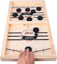 Fast Sling Puck Game Wooden Hockey Game Super Foosball Table Desktop Battle Winn - £32.83 GBP