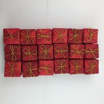 IKEA Retired Red Gold Ribbon Bow Christmas Gift Present Boxes Ornaments Set 18 - £27.52 GBP