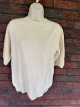 NWT Ivory Beige Sweater Medium 3/4 Sleeves Pullover Cardigan 100% Merino... - £18.29 GBP