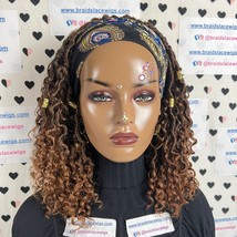 Short Faux Locs Headband Wig Boho Goddess Loc Distressed Curly Faux Dread Locs - £110.82 GBP
