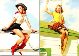 Gil Elvgren 1994 Sexy Pin-Up 6&quot;x4&quot; Canvas Postcard Lot #2 - $5.39