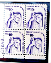 Scott 1617 People&#39;s Right to Redress Block of 4 US Postage 10 Cents - £2.33 GBP