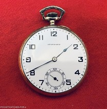 SCARSE 1922 NY STANDARD 15 J POCKET WATCH 10s GOLD FILLED CASE OPEN FACE... - $325.55 CAD