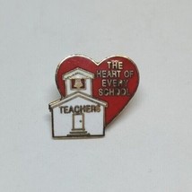 Vintage Teachers The Heart of Every School Lapel Hat Pin - £4.22 GBP