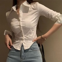 Camisas Mujer Ropa Calle Coreana Blusa Primavera Y2K Casual Oficina Seño... - £18.81 GBP+