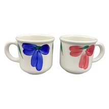2 Vintage Furio Made in Italy Floral Coffee Mugs - $14.83