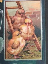 Best Easter Wishes Chicks Silver Embossed  Antique Finkenrath Postcard c... - $4.99