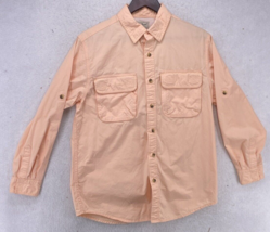 LL Bean Shirt Mens Size S Peach Breathable Vented Sleeve Fishing Hiking Outdoors - £17.83 GBP