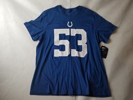 Nike Men&#39;s Colts T-shirt Team Apparel #53 Leonard XXL Blue New V15 - £14.74 GBP