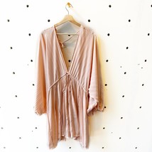 M - Free People $128 Pale Pink Silky Pleated Mini Length Dress NEW 1213EJ - £47.18 GBP