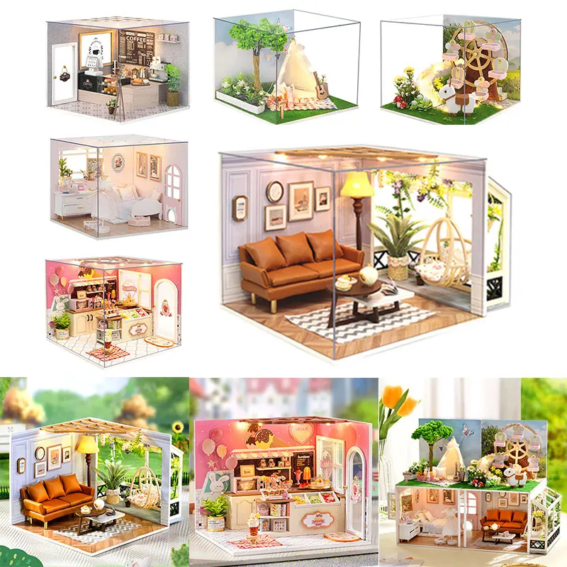 DIY Wooden Assembled Doll House Toys Handmade Miniature Landscape Room Kit - £22.65 GBP+