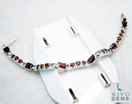 fascinating Garnet 925 Solid Sterling Silver Red Bracelet Natural freely US gift - £37.67 GBP