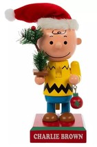 Wooden Christmas Nutcracker,8.5&quot;, P EAN Uts, Charlie Brown In Santa Hat 5980347,HL - $39.59