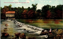 Arkansas Hot Springs Ouachita River Dam ~ Fishing ~ 1907-1915 Antique Postcard - £5.99 GBP