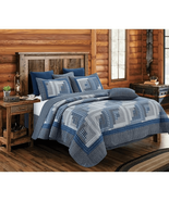 Idaho Blue Quilt Set for Rustic Modern Bedroom Decor - $104.28+