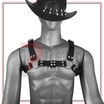 Male Cowhide Leather Body Chest Harness Belt Bondage Clubwear Corset O Ring - £21.92 GBP