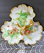 1898 Limoges T&amp;V France Handled Tray Gold Venice Chestnut Heirloom Dish - $463.44 CAD