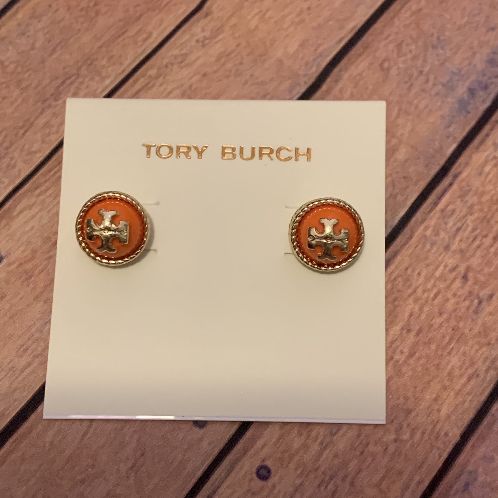 Tory Burch Rope Style Enamel Stud Earrings - £19.77 GBP