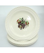 Spode Copeland Luncheon Plates Set of 4 Grapes in Center Basketweave Rim... - £14.78 GBP