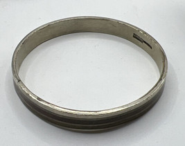 Vintage Metales Casados Tri Color Mixed Metal Bangle Bracelet Mexico Signed - £54.36 GBP