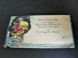 When this Christmas Ship come sailing in with its Cargo of Wishes...-1900s Card. - £8.37 GBP