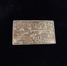 Vintage Winchester Repeating Arms Brass Belt Buckle New Haven Connecticut - £22.22 GBP