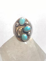 Turquoise ring Navajo southwest sterling silver women men size 10.75 - £132.53 GBP