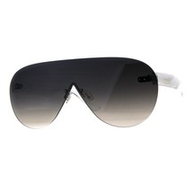 Womens Rimless Sunglasses Oversized Shield Frame Beveled Lens UV 400 - £9.55 GBP