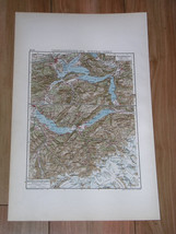 1930 Original Vintage Map Of Interlaken Jungfrau Lake Lucerne Switzerland - £16.86 GBP