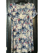 Abercrombie Tween Teen Yth girls L (14) Floral Dress Stretch Knit Blue P... - $20.35 CAD