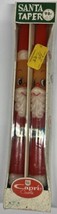 Vintage Pair of Capri Santa Taper Christmas Candles in Box Retro Sealed Set of 2 - $15.00