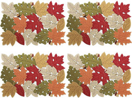 Fall Placemats Set of 4, 13Inch X 19Inch Placemats, Fall Decorations for Home Ki - £20.23 GBP