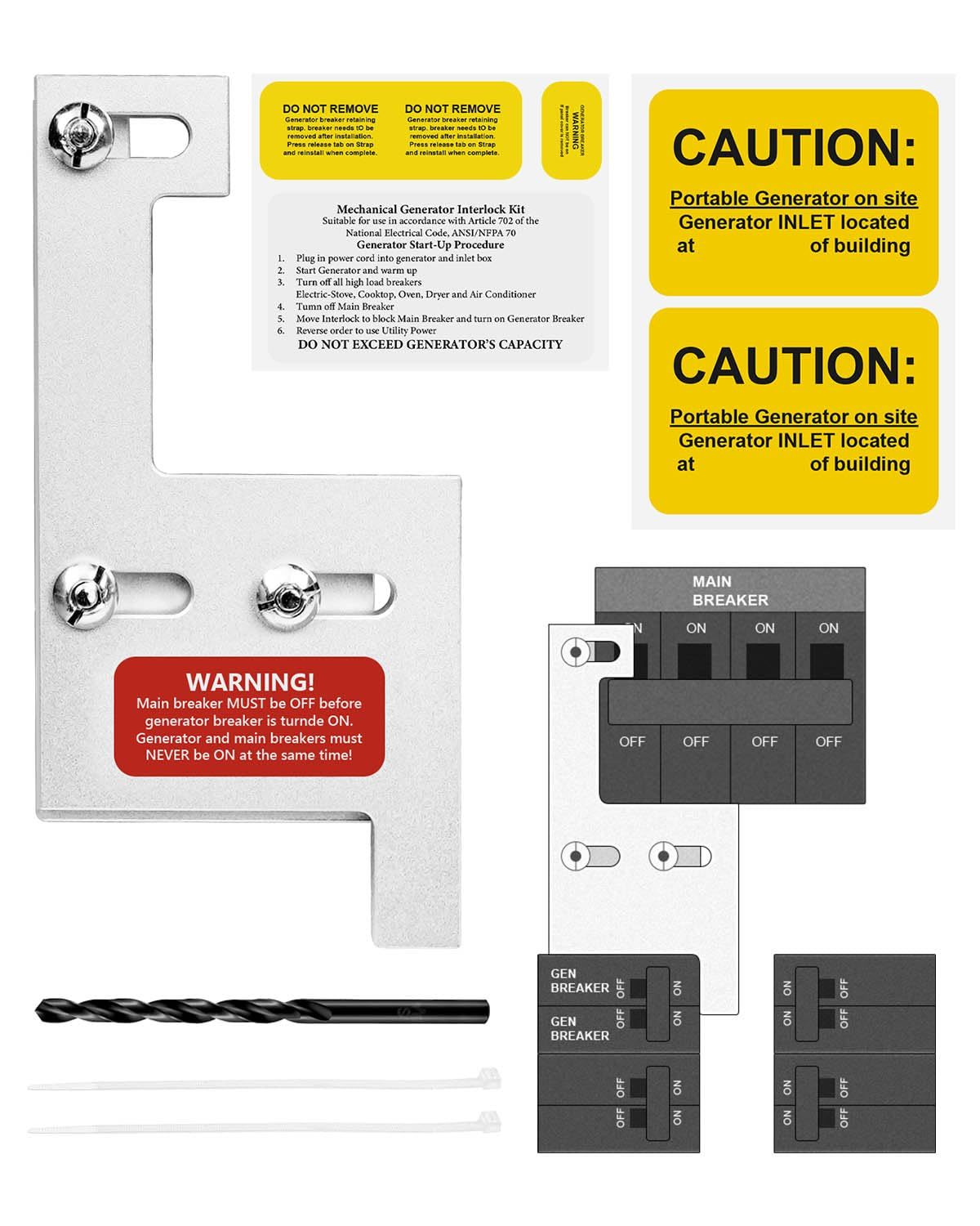 Generator Interlock Kit Fit For Ge General Electeric Vertical Main 150 &amp;... - $37.98