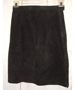 Vintage Skirt Club Pelle Sz M Canada Women&#39;s Black Suede Leather Pencil  - £30.92 GBP