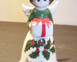 Season&#39;s Greetings Vintage Christmas Angel Bell w/ Gift - £9.16 GBP