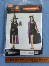 Halloween cape reversible Black Purple Vampire Hocus Pocus Dracula witch - $10.00