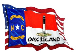 USA NC Flags Lighthouse Oak Island Decal Sticker Car Wall Window Cup Cooler - £5.46 GBP+