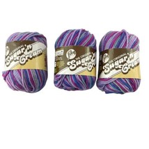Lily Yarn 3 Original Sugar n&#39; Cream JEWEL Color No. 201  4-Ply Pink Purple - £23.25 GBP