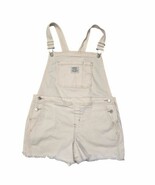 Levis Strauss Shortalls Girls Off White Cut-Off Overalls Denim Sz XXL - $572.61 MXN