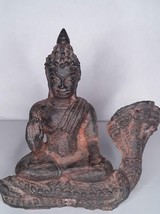 Antigüedad Khmer Estilo Bronce Buda Sobre Un Naga - £470.27 GBP