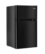 3.2 cu ft. Compact Stainless Steel Refrigerator-Black - Color: Black - £230.63 GBP
