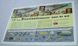 1942 Print Ad Firestone Tires Pioneers Ship by Air Bomber &amp; Fighter Planes - £12.16 GBP