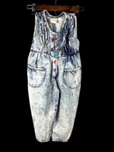 Baby Girls Overalls Size 18M 24M 18-24M Vintage Acid Wash 80s 90s One Piece - £37.78 GBP