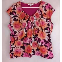 JM Collection Women&#39;s Colorful Floral Blouse Size XL - £11.44 GBP