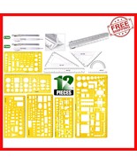 12-Pcs Geometric Drawing Templates &amp; Architectural Scale - Ultimate Desi... - $31.67