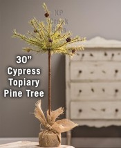 30 in - Cypress Topiary Artificial Primitive Christmas Tree - Tabletop - £54.65 GBP