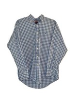 Vineyard Vines Blue and White Plaid Button Down Whale on Front Size Small - £18.86 GBP