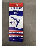 Vintage 1950s U.S. Air Mail Labels No. 101 Mostly Full Stamps Post Offic... - $22.84 CAD