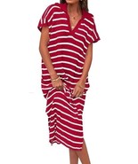 large ZESICA Women&#39;s Summer Striped Midi Dress - $628.24 MXN