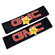 GMC Embroidered Logo Car Seat Belt Cover Seatbelt Shoulder Pad 2 pcs - £10.23 GBP